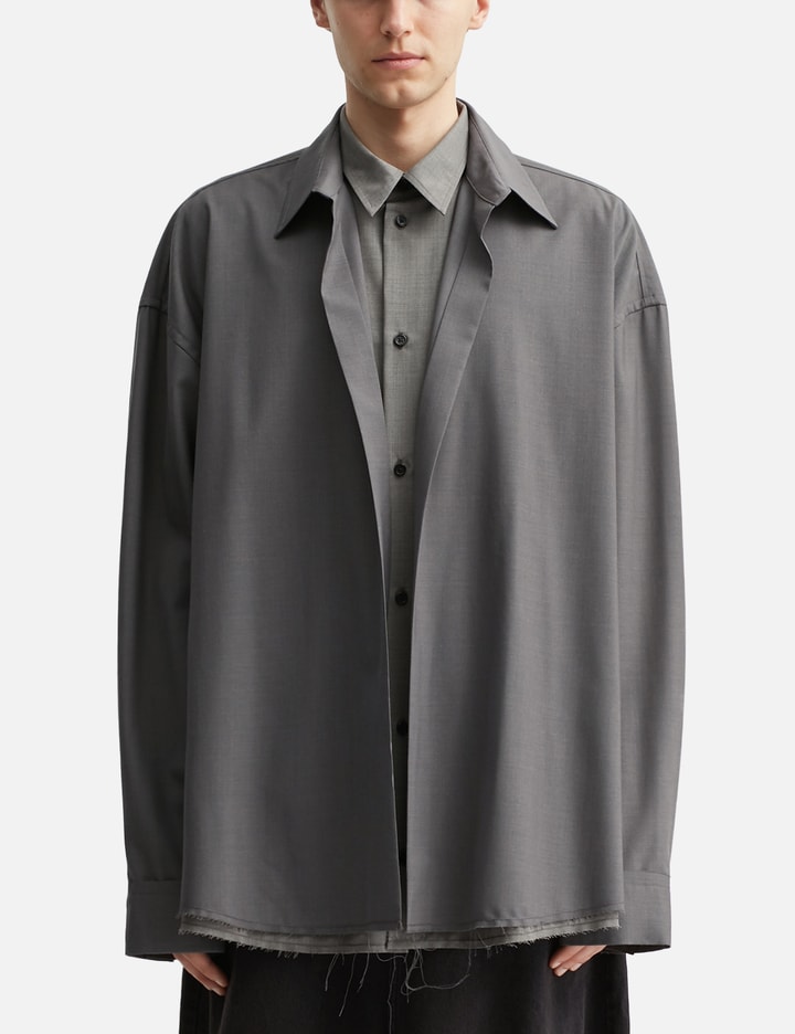 CODA - Dust Gray 2IN1 Double Layered Reversible Hybrid Shirt | HBX