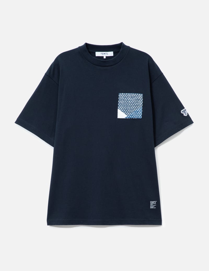 FDMTL Boro Jaquard Haori Shirt 3YR Wash - Indigo jacquard haori