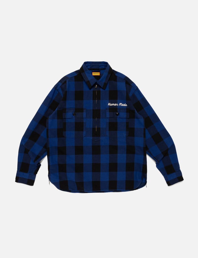 最終値下げ！HUMAN MADE WOOL CHECK SHIRT JACKET Human Made Wool Check Shirt Jacket - Orange wool-nylon shacket