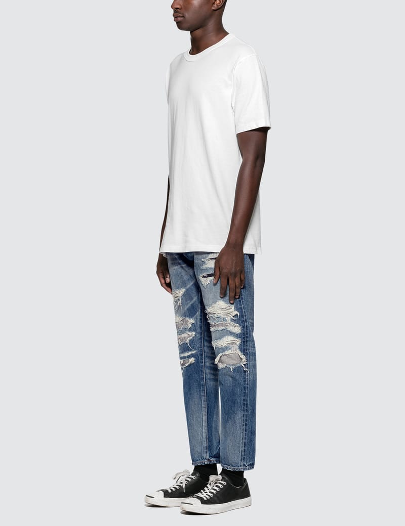 Denim By Vanquish & Fragment - Used Remake Tapered Denim Jeans | HBX