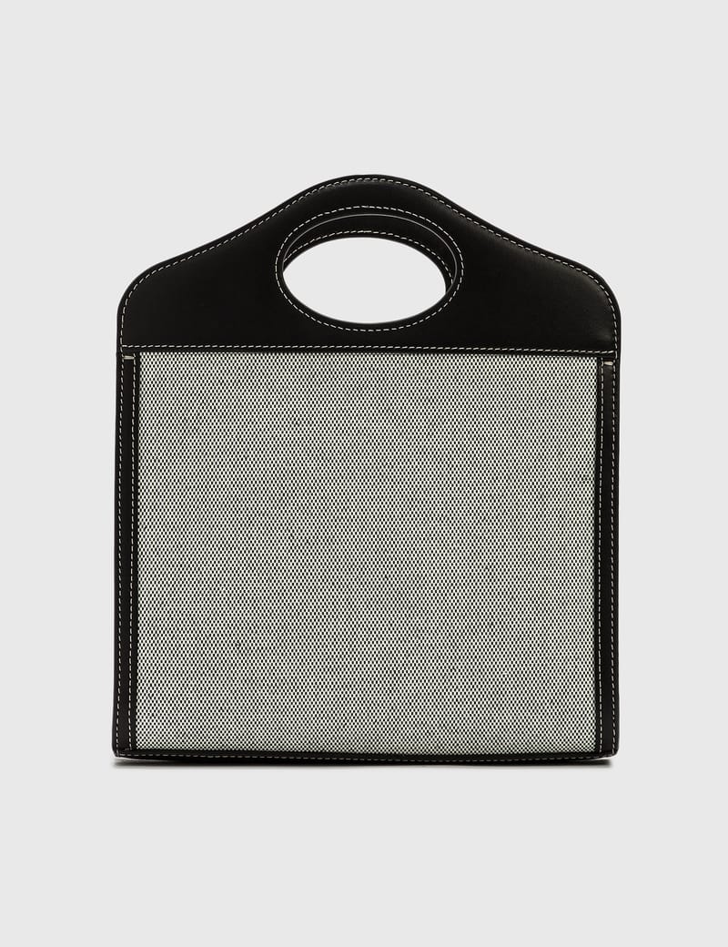 ☆韓国の人気☆【BURBERRY】☆Mini Two-toneトートバッグ☆ Burberry - Mini Two-tone Canvas and Leather Pocket Bag | HBX