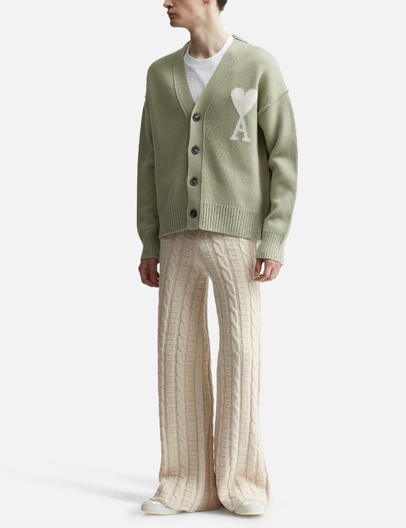 ami カーディガン オフホワイト Off White/ Red Red Ami De Coeur Cardigan | AMI PARIS