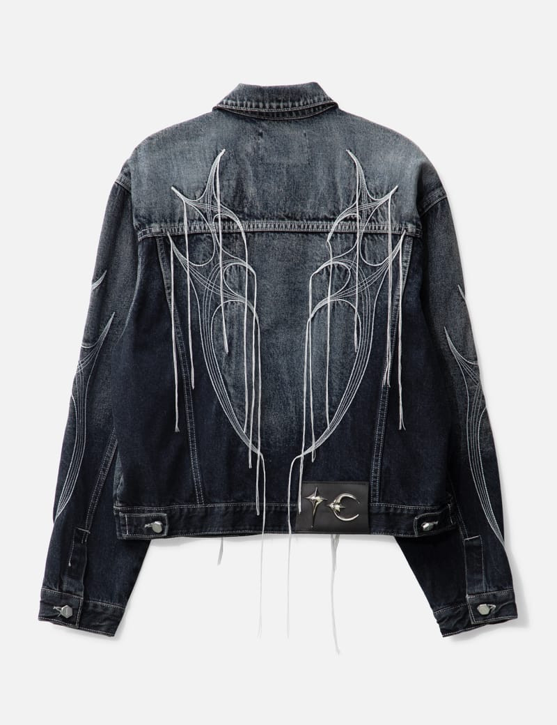 Thug Club Tribal Tree Denim Jacket In Blue | ModeSens