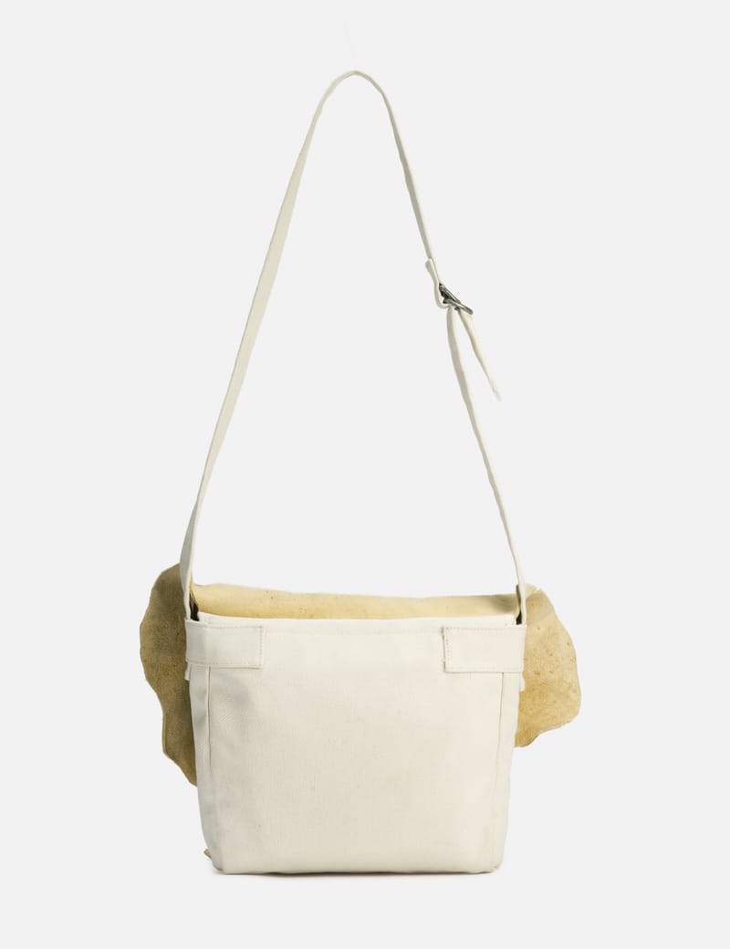 Visvim I.C.T. UT Satchel - Beige satchel with oxidized hardware