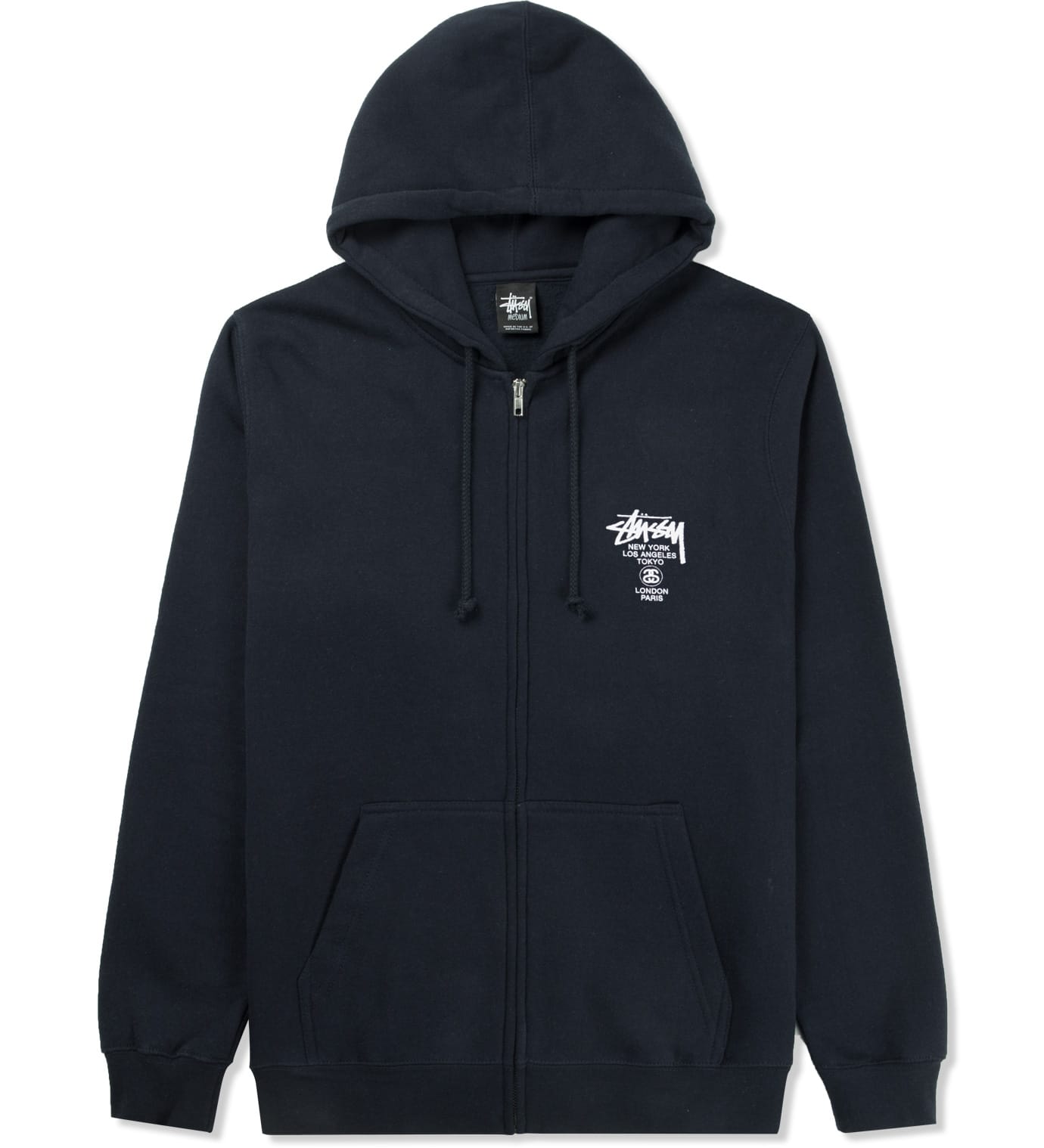 Stüssy - Navy World Tour Zip Hoodie | HBX - Globally Curated 