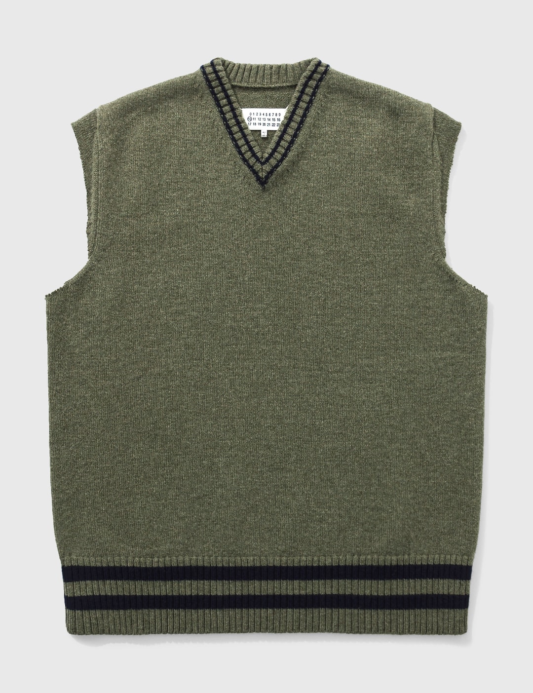 Maison Margiela - Contrast Stripe Knitted Vest | HBX - Globally Curated ...