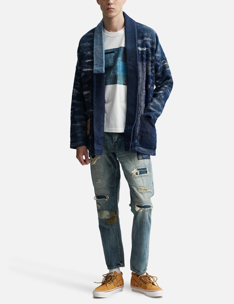 FDMTL - JACQUARD DENIM HAORI 2YR WASH (HBX EXCLUSIVE) | HBX
