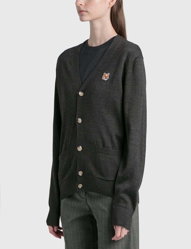 Maison Kitsuné - Fox Head Patch Classic Cardigan | HBX - Globally