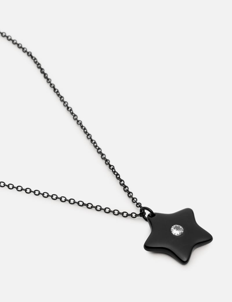 Sandy Liang Sparkles 2.0 Necklace - Black fine chain with star