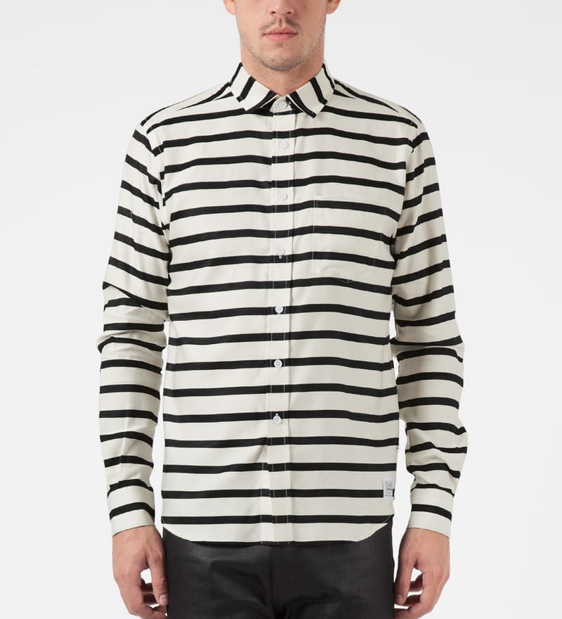 GRIND LONDON - Black/White Stripe Shirt | HBX - Globally Curated