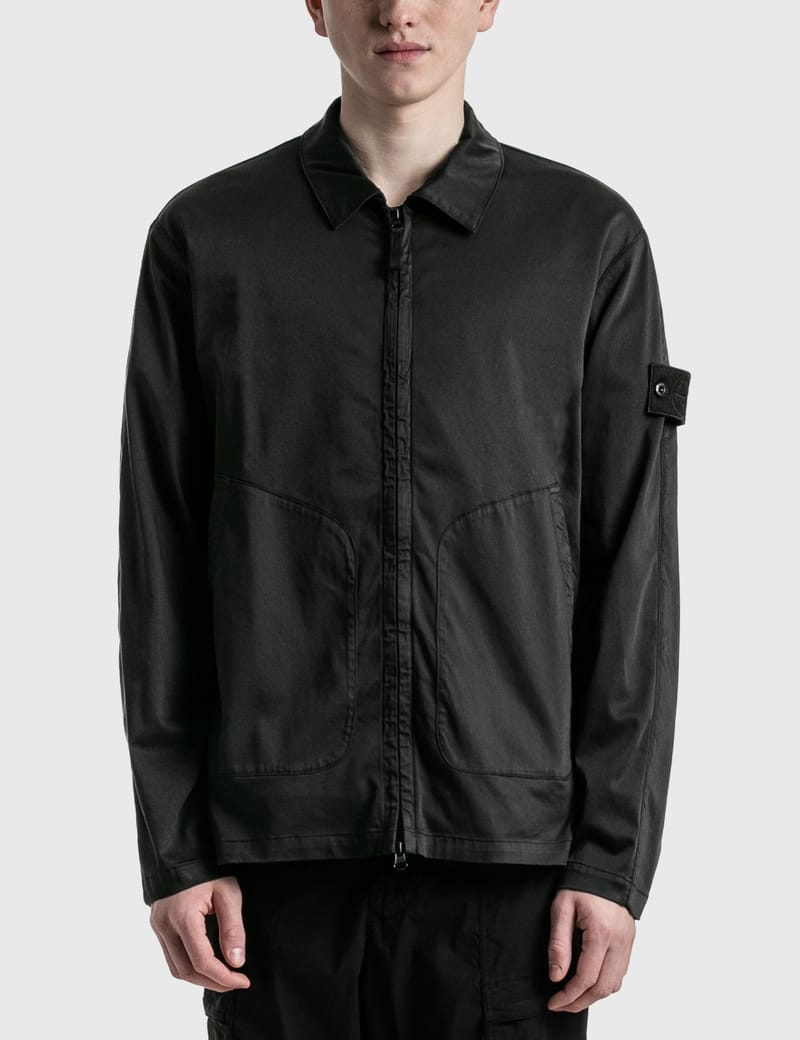 Stone Island - Stretch Cotton Lyocell Satin Ghost Overshirt | HBX