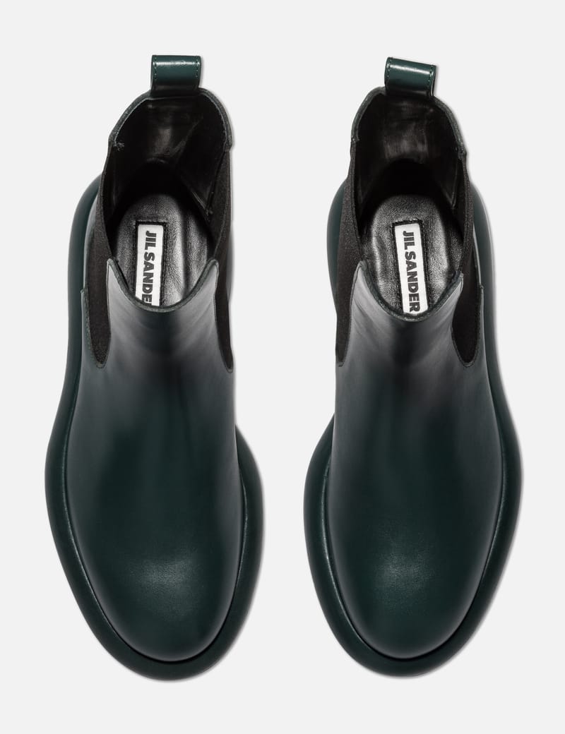 Jil Sander Navy Blue Leather Platform Shoes Eur 38.5 US 8 Chunky Loafers
