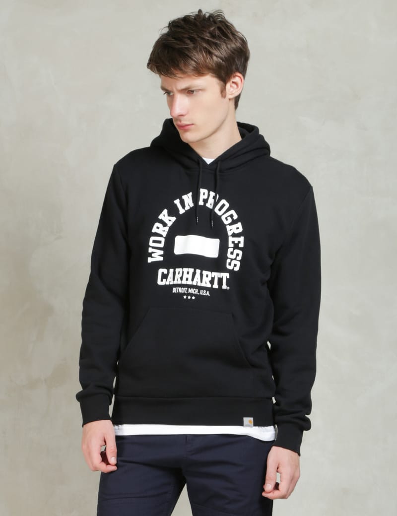 Carhartt Work In Progress - Black/White Hooded Wip Sweat | HBX