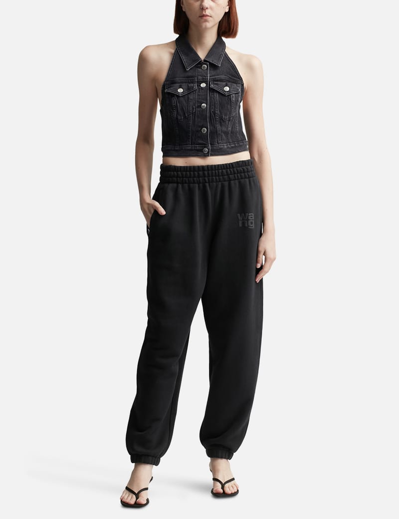 T By Alexander Wang - Halter Top In Comfort Stretch Denim