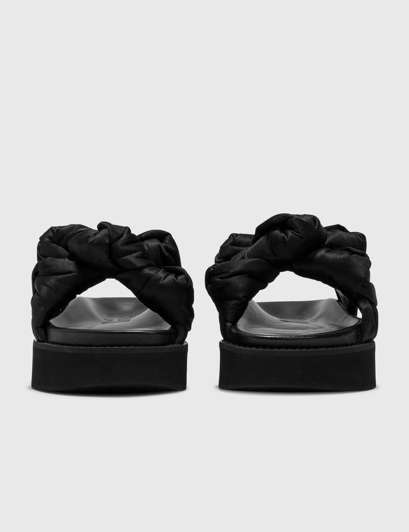 Ganni - Recycled Satin Mid Knotted Sandal | HBX - Globally Curated