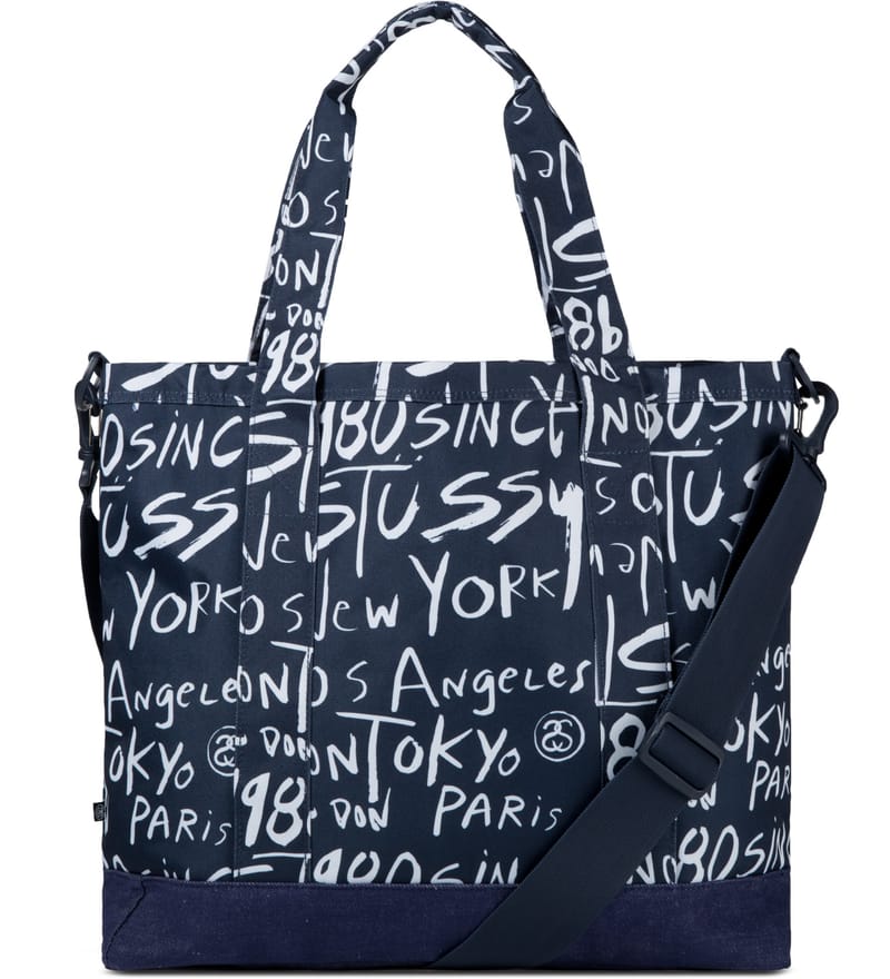 Stüssy - Navy Stussy x Herschel Supply Co. Cities Tote Bag | HBX