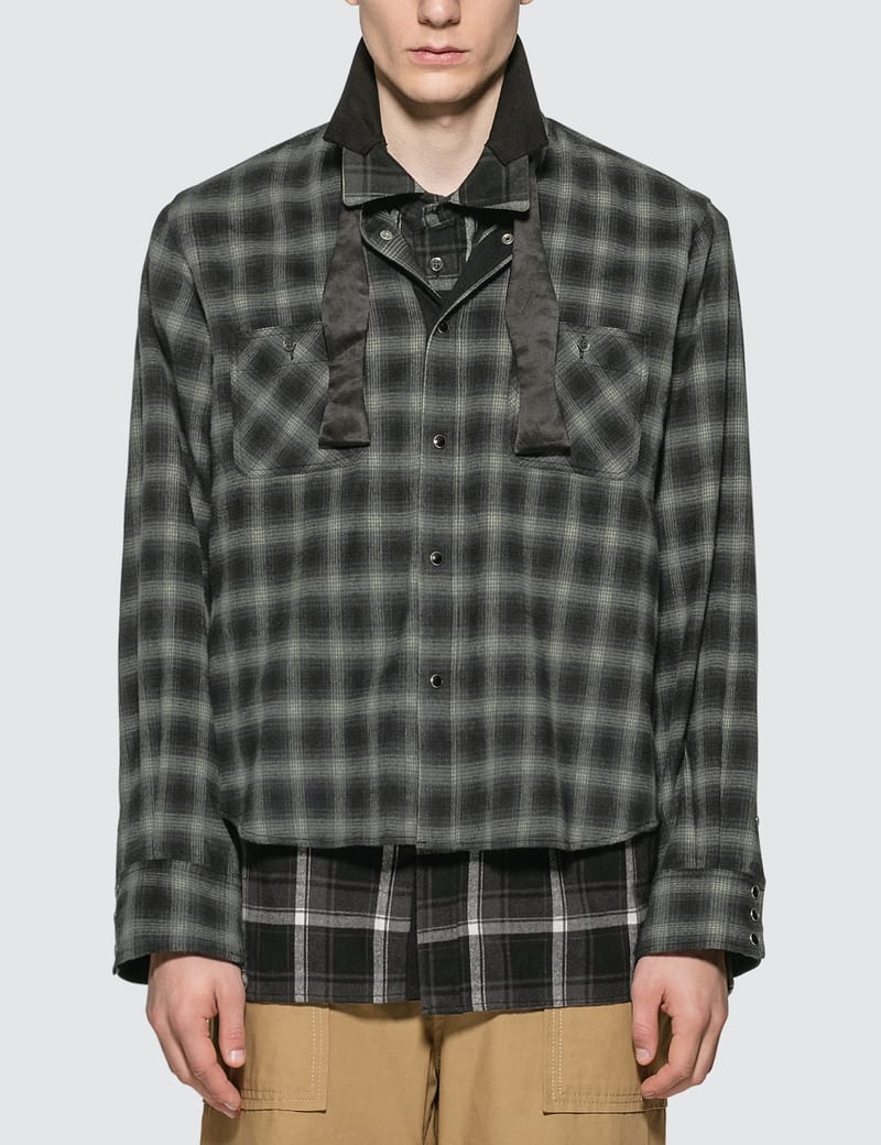 Sacai - Ombre Check Shirt | HBX - Globally Curated Fashion and