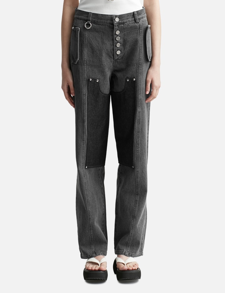 Private Policy WASHED DENIM PANEL JEANS HBX Globally Curated