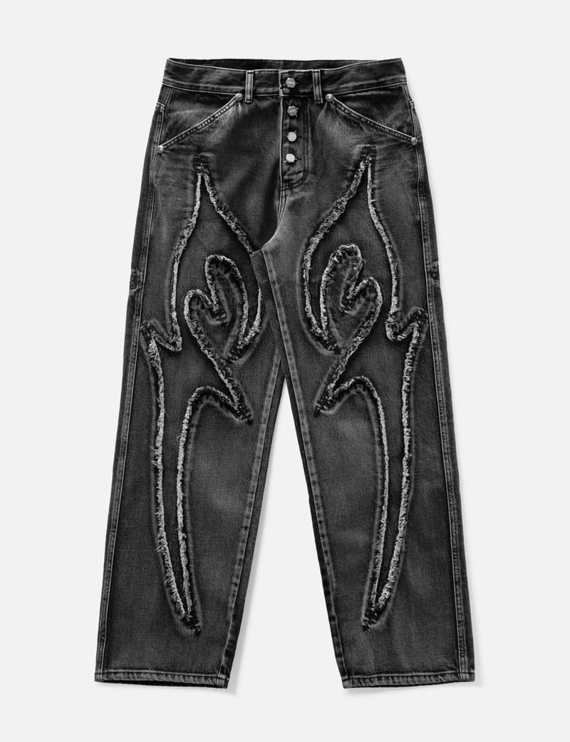 THUG CLUB - Denim Tribal Pants | HBX - Globally Curated Fashion ...