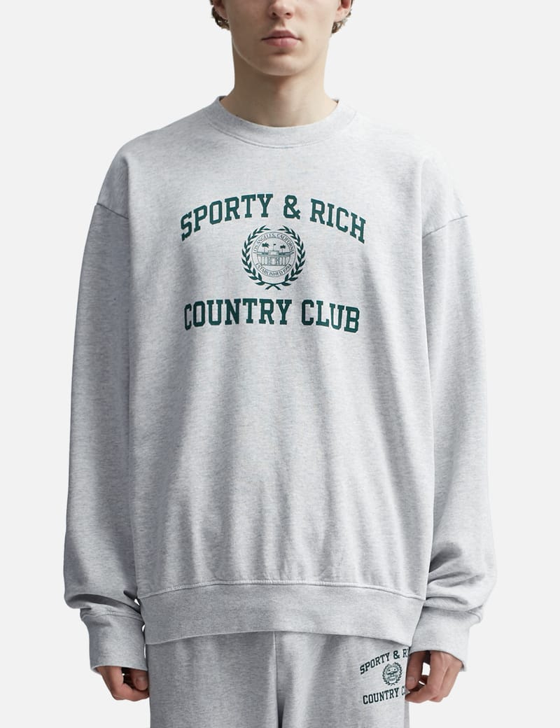 Sporty & Rich - Varsity Crest Crewneck | HBX - Globally Sporty & Rich - Varsity Crest Crewneck | HBX - Globally