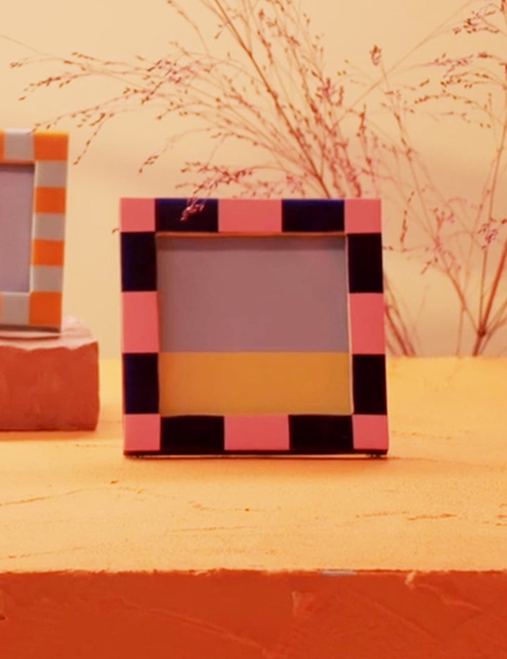 Pink Frame Check &klevering - Pink Check Square Frame | HBX - Globally Curated Fashion ...