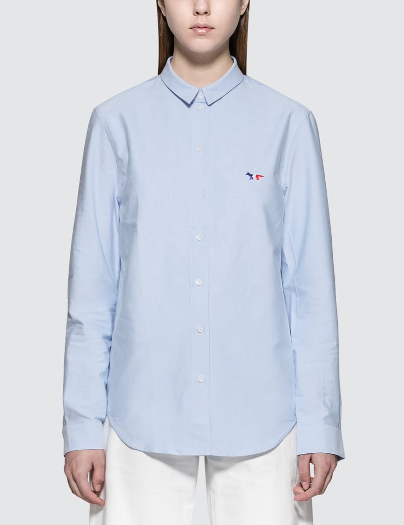 Maison Kitsuné - Tricolor Fox Patch Classic Oxford Shirt | HBX