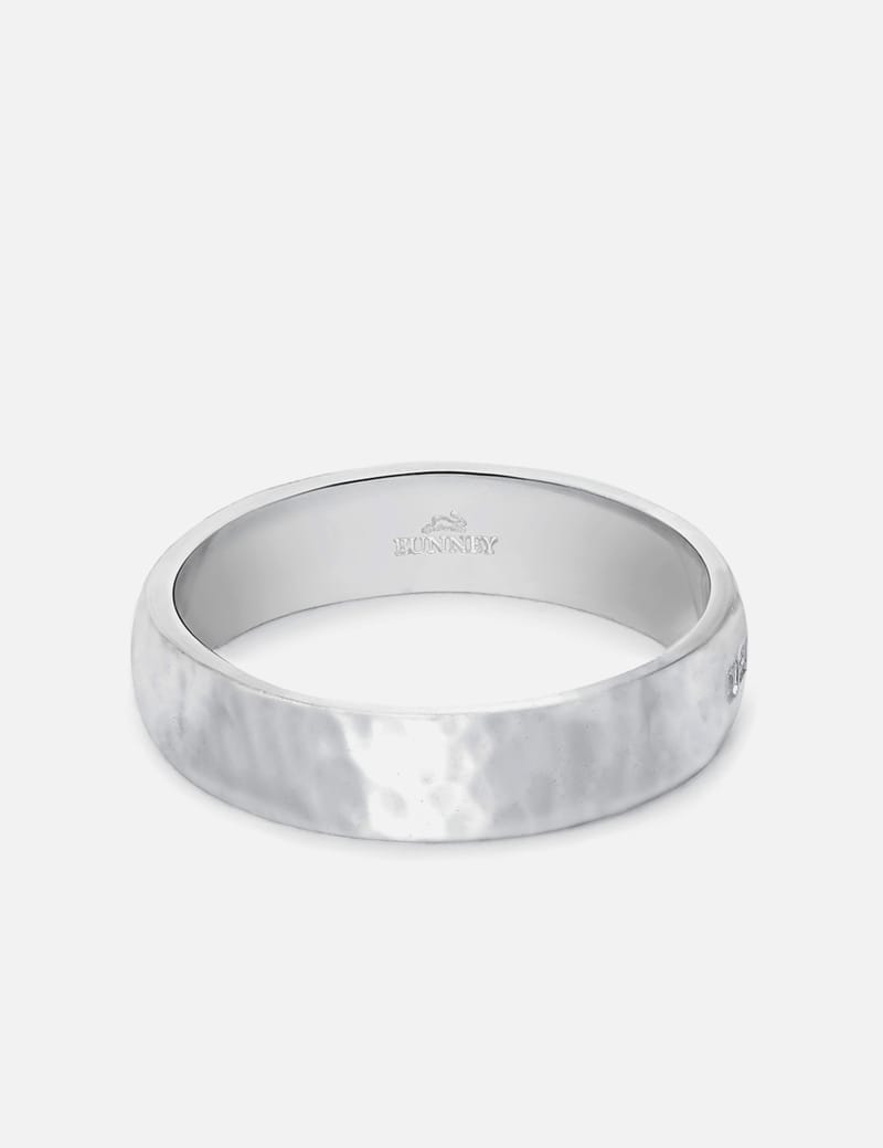 Bunney Hammered Ring 5mm - Handcrafted 925 sterling silver ring