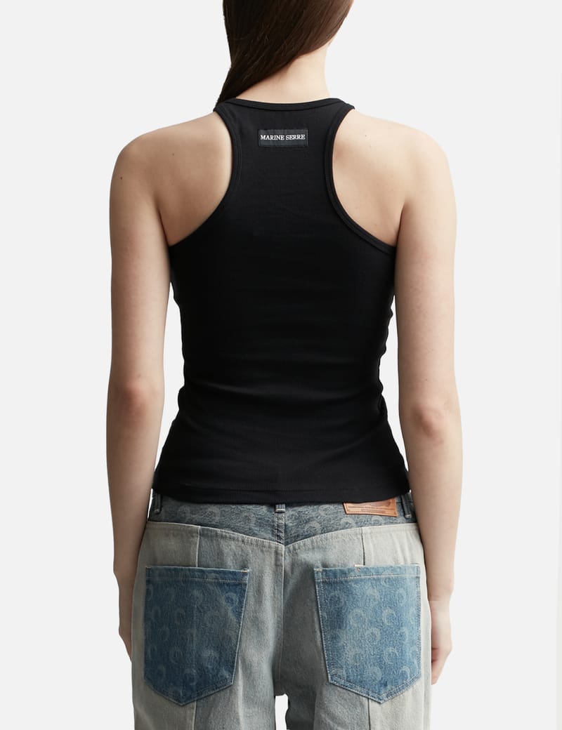 Marine Serre - ORGANIC COTTON RIB TANK TOP | HBX - Globally