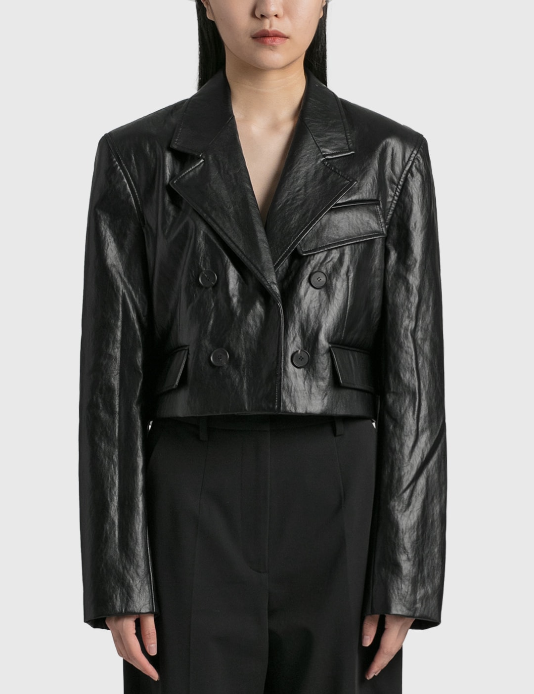 Recto - Faux Leather Cropped Jacket | HBX - Globally Curated Fashion ...
