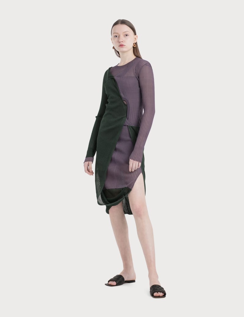 【送料&関税込】Bottega Veneta Ribbed Knit Dress Bottega Veneta - Silk Ribbed Knit Dress | HBX - Globally