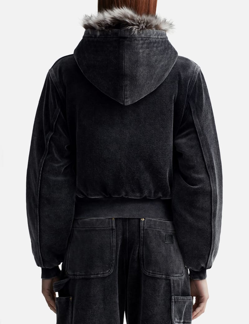 T By Alexander Wang - Zip-Up Hoodie In Velour | HBX