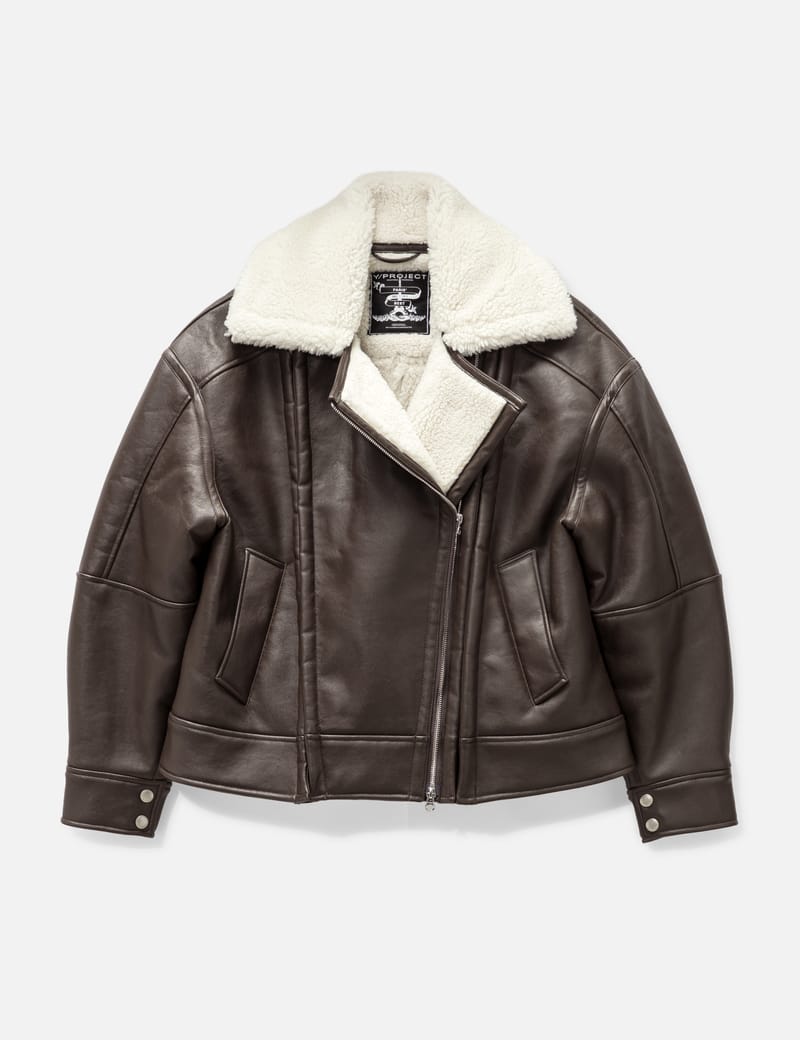 Y/PROJECT - HOOK AND EYE SHEARLING JACKET | HBX - Globally