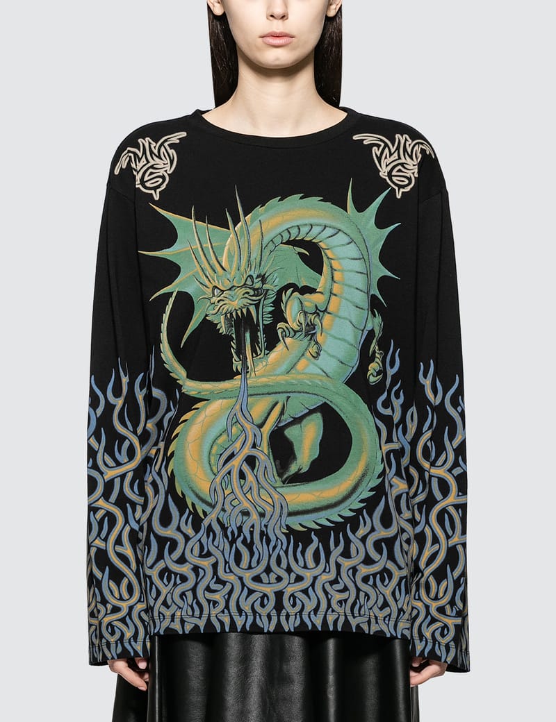 MM6 Maison Margiela - Printed Oversized Long Sleeve T-Shirt