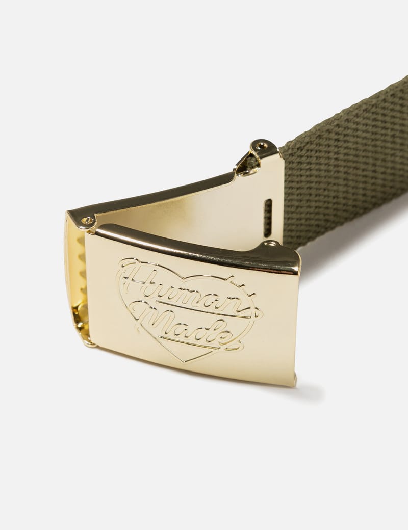 ベルト HUMAN MADE leather buckle belt silver M Human Made Leather Buckle Belt - Silver cowhide with heart-shaped