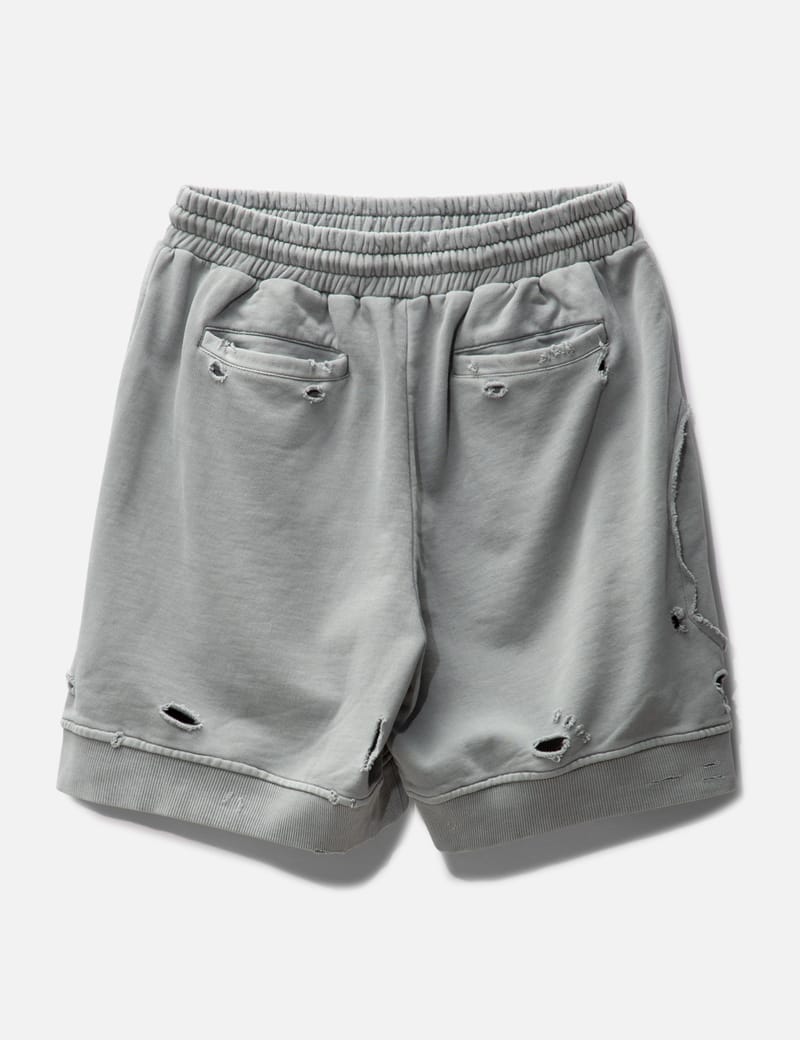 C2H4 - 001-X - Ruin Distressed Sweat Shorts | HBX - Globally