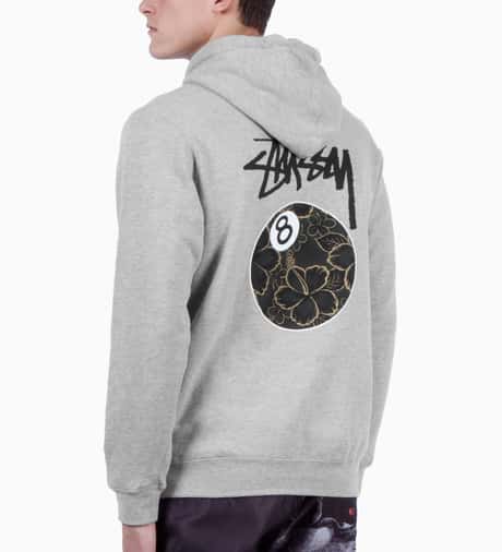 Stüssy - Heather Gray Gold Flake 8 Ball Hoodie | HBX