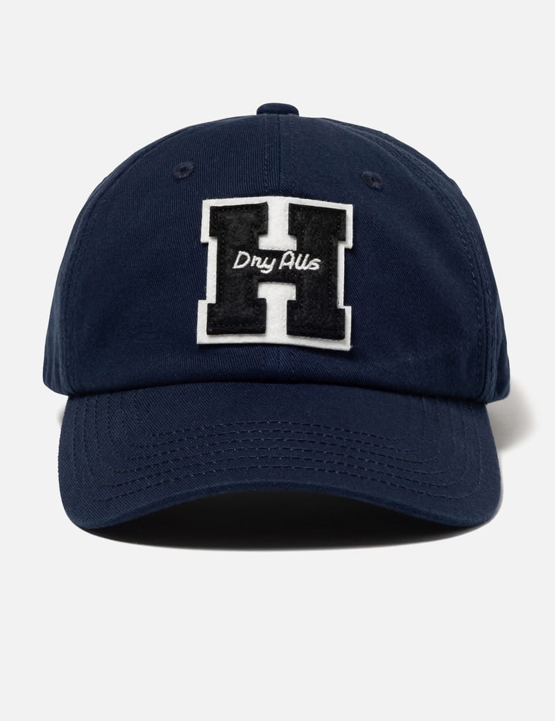 Human Made 6panel Twill Cap - Navy cotton twill cap with 'H' felt