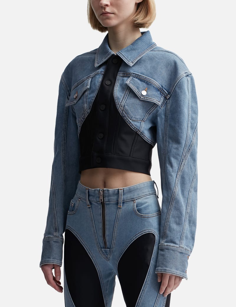 Mugler - Cropped Denim Jacket | HBX - Globally Curated