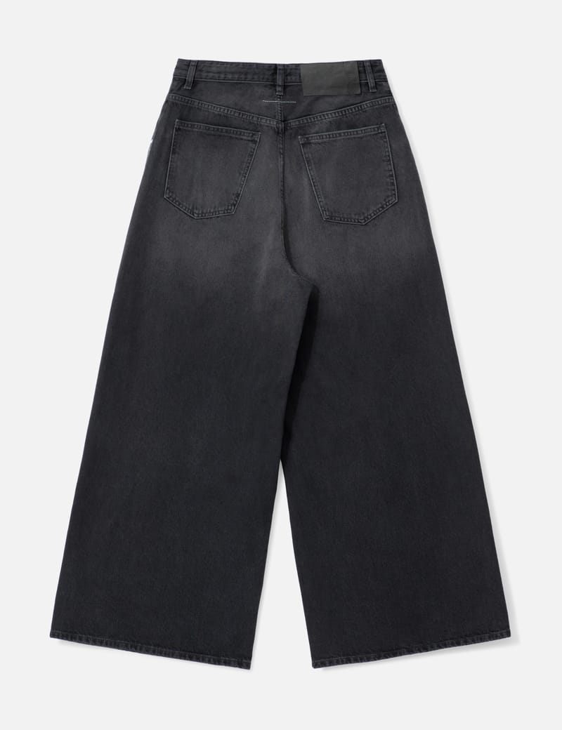 MM6 Maison Margiela Wide-leg Jeans - Black cotton wide-fit with