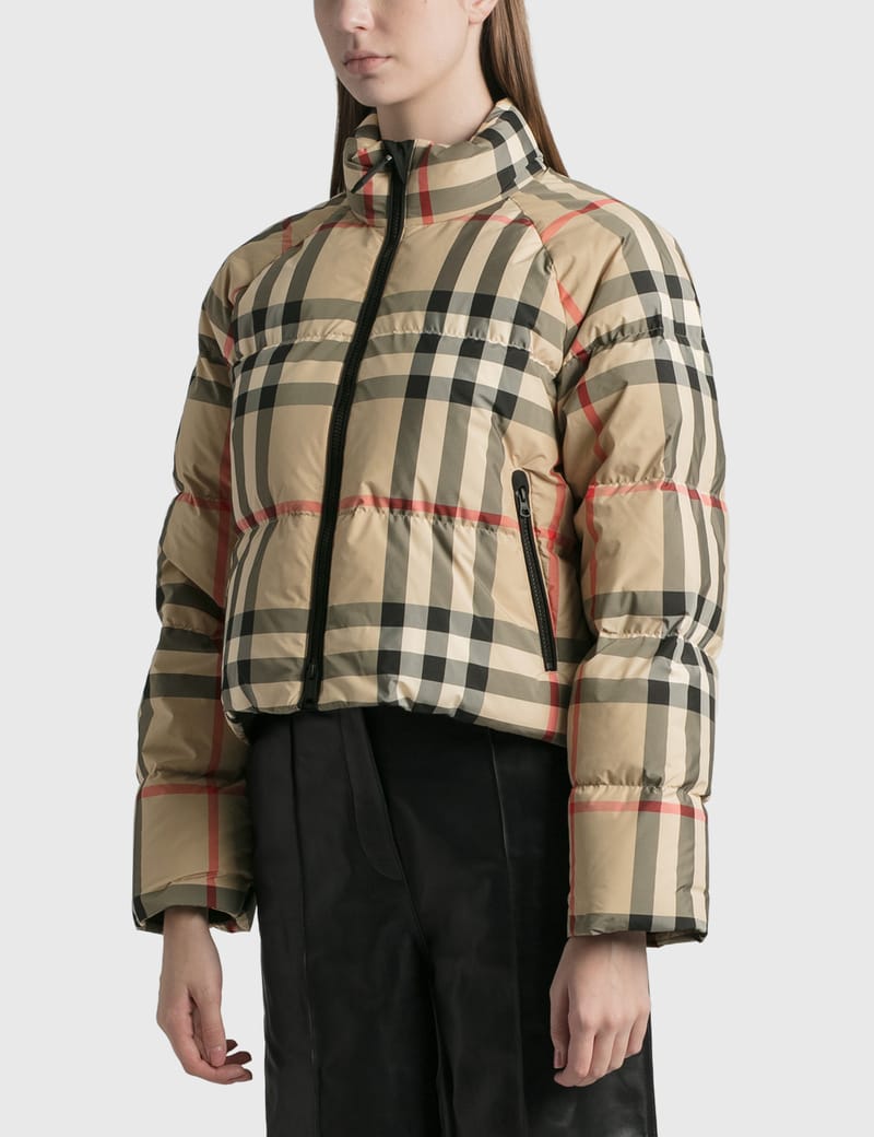 Burberry - Check Cropped Puffer Jacket | HBX - Globally
