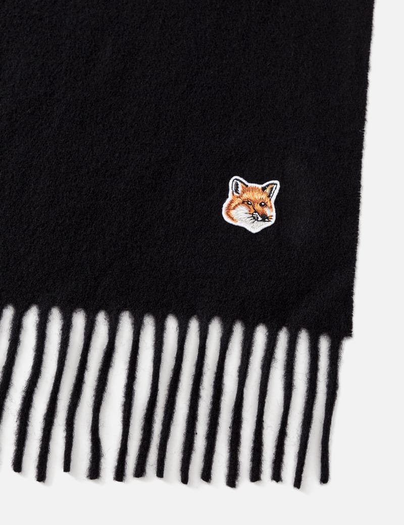 Maison Kitsuné - Fox Head Patch Wool Scarf | HBX