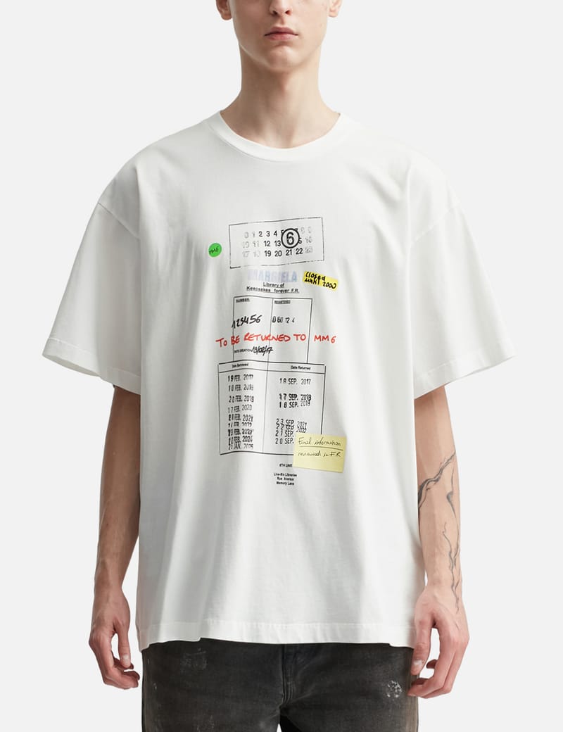 MM6 Maison Margiela Stamp Print T-Shirt - イタリア製オフホワイトの