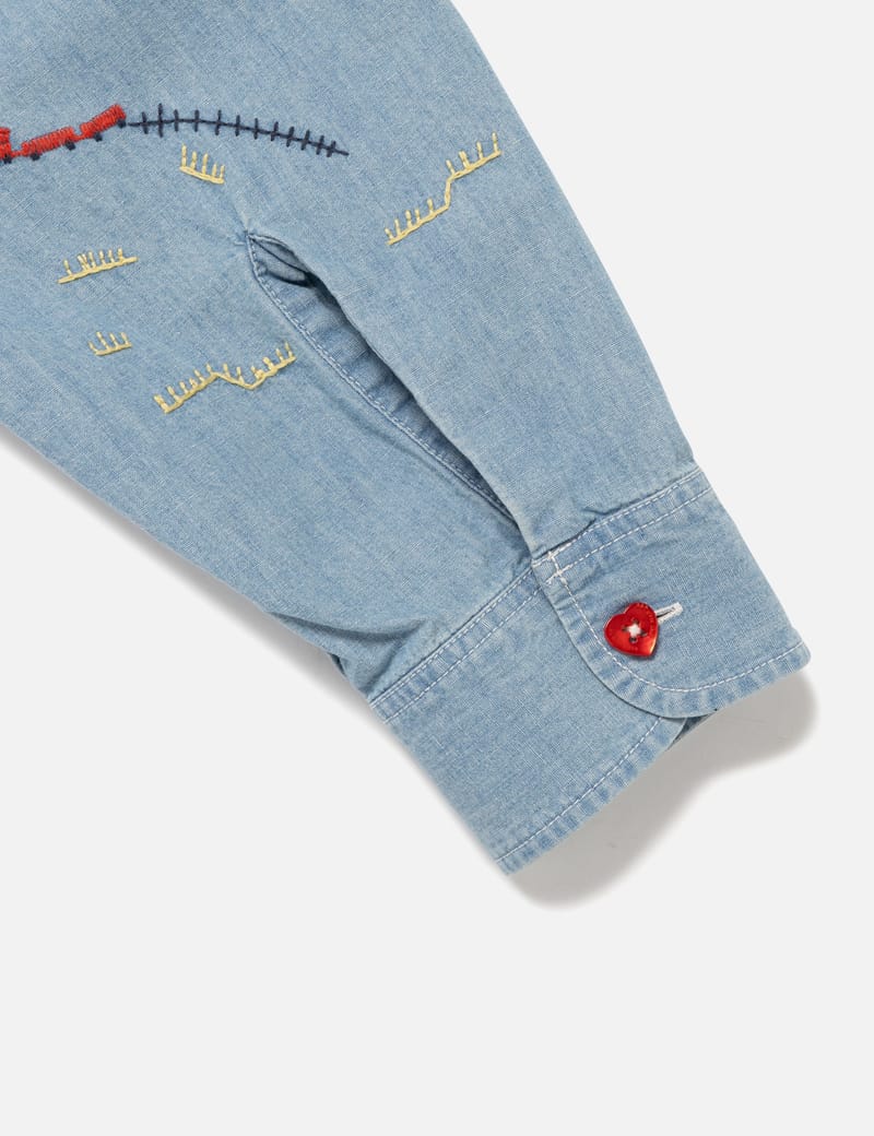 Human Made Embroidered Chambray Shirt - Vintage indigo with all