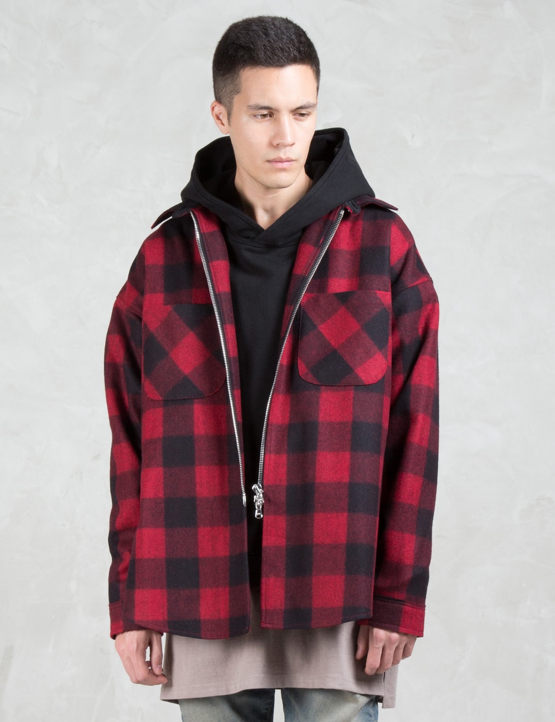 Dominans Stravan - Wool Zip-Up Flannel Jacket | HBX - Globally Curated ...