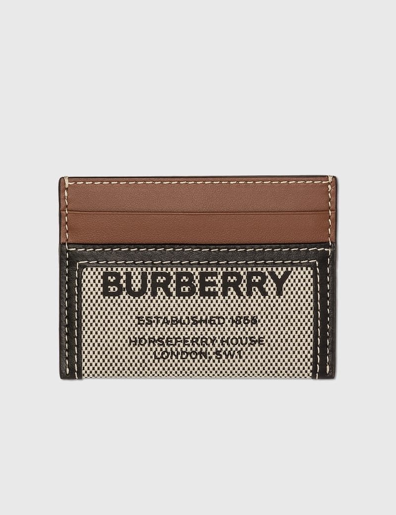 Burberry Horseferry Print カードケース Burberry - Horseferry Print Cotton Canvas and Leather Card
