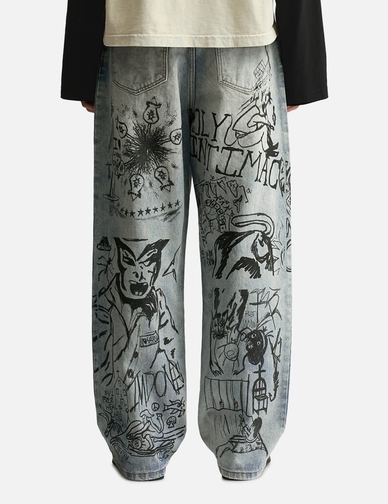 Basketcase - Scribble Denim Pants | HBX