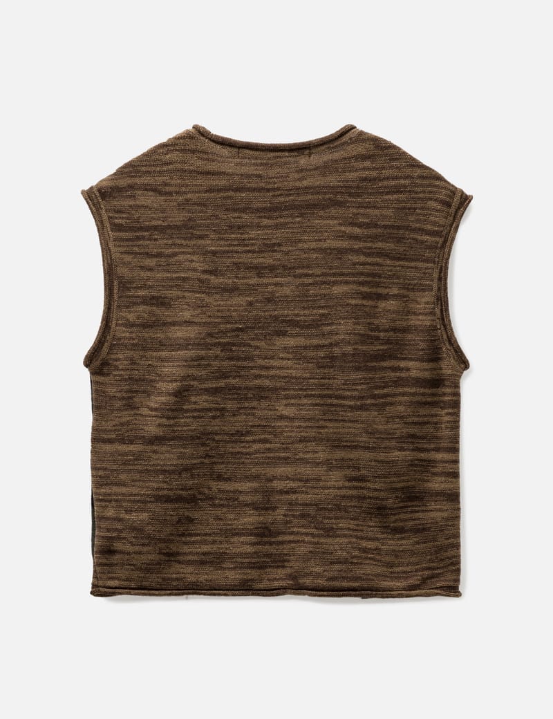【ANDERSSON BELL】BLOTCH INTARSIA CREW-NECK VEST / Brown Andersson Bell - BLOTCH INTARSIA CREW-NECK VEST | HBX