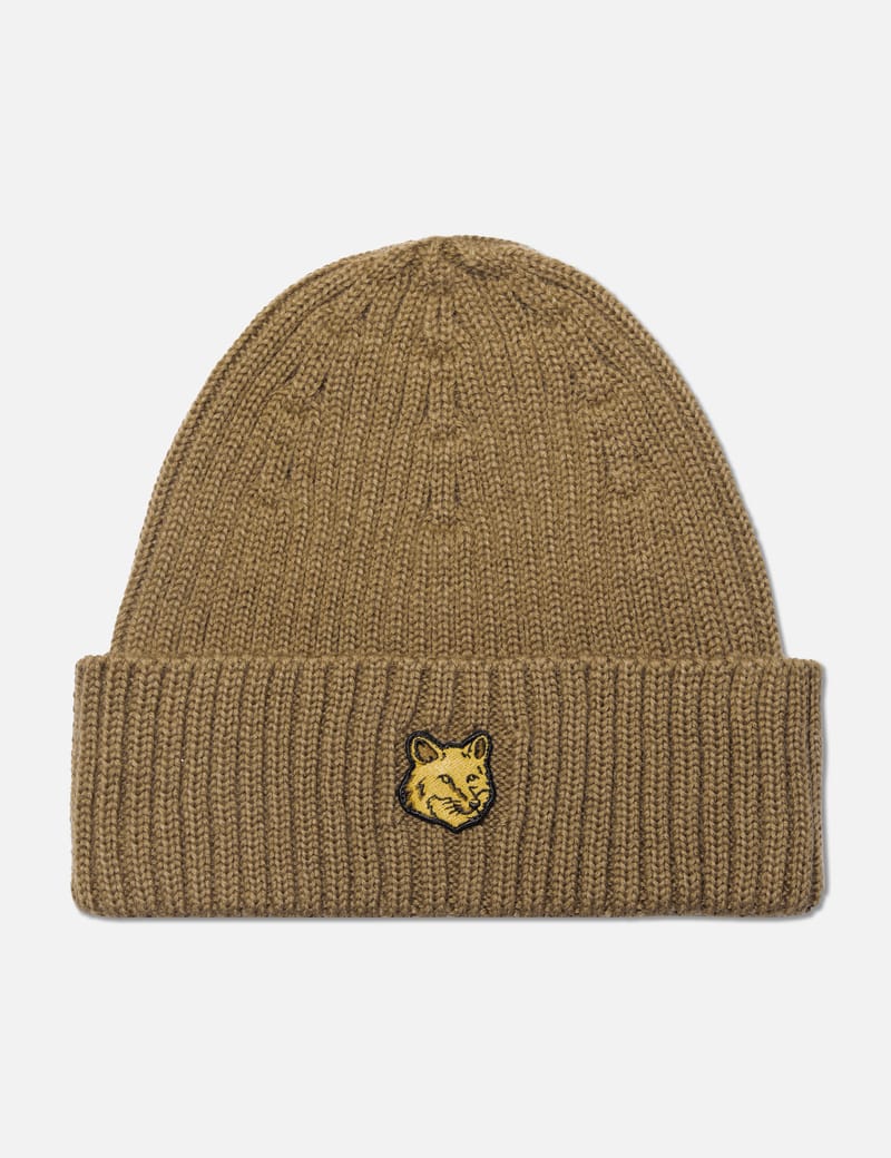 メゾンキツネ　ボールドフォックスヘッドパッチニットビーニー メゾンキツネ - ボールド フォックス ヘッドパッチ リブ ビーニー | HBX