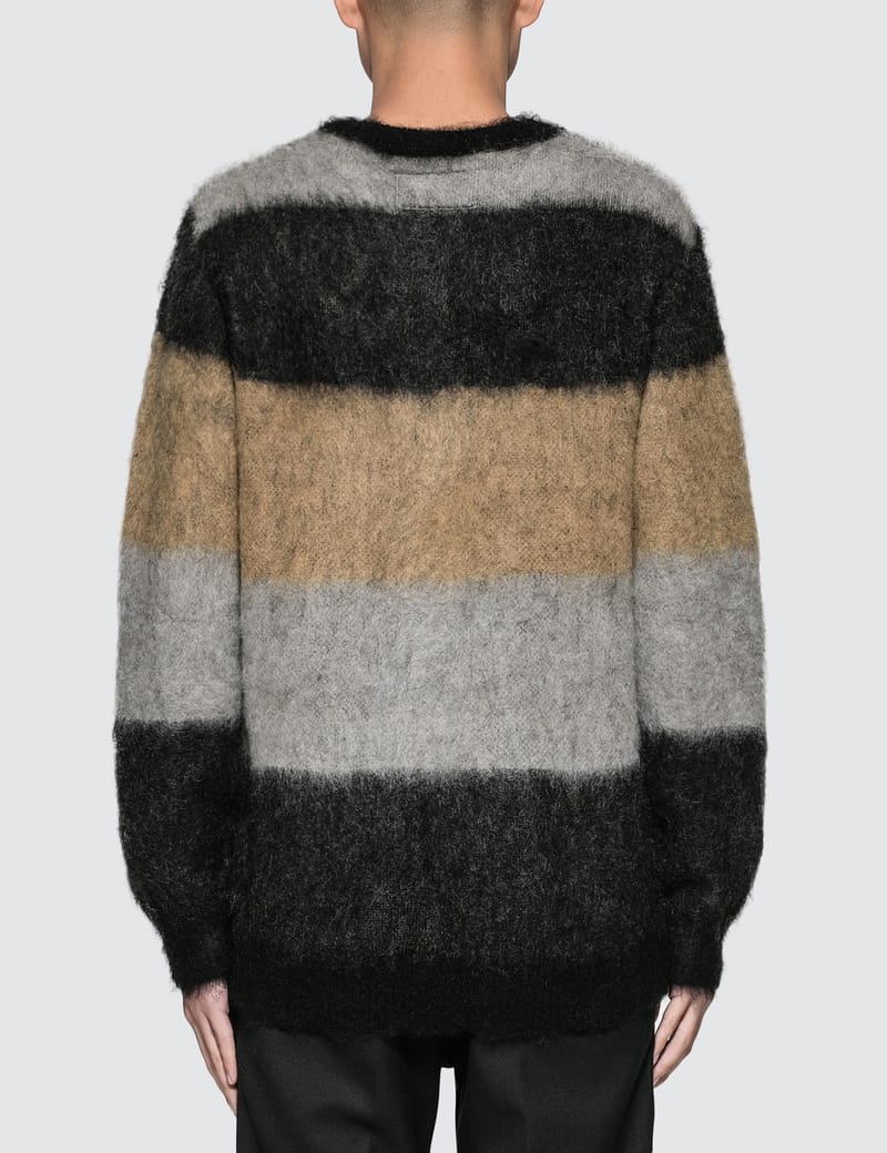 Wacko Maria - Mohair Striped Jacquard Sweater | HBX - Globally