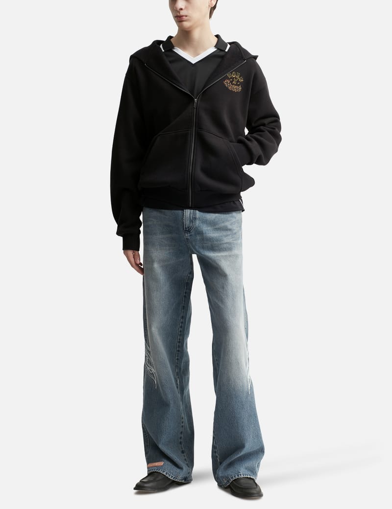 Born x Raised Guadalupe Zip Up Hoodie - Black relaxed-fit hoodie